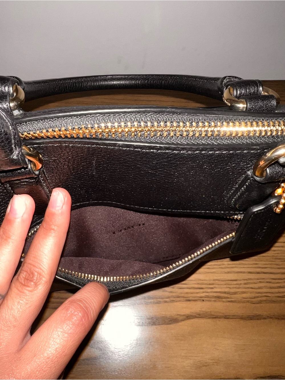 Coach Prairie Satchel Black Pebbled Leather with Gold Hardware Crossbody Bag - Picture 5 of 6